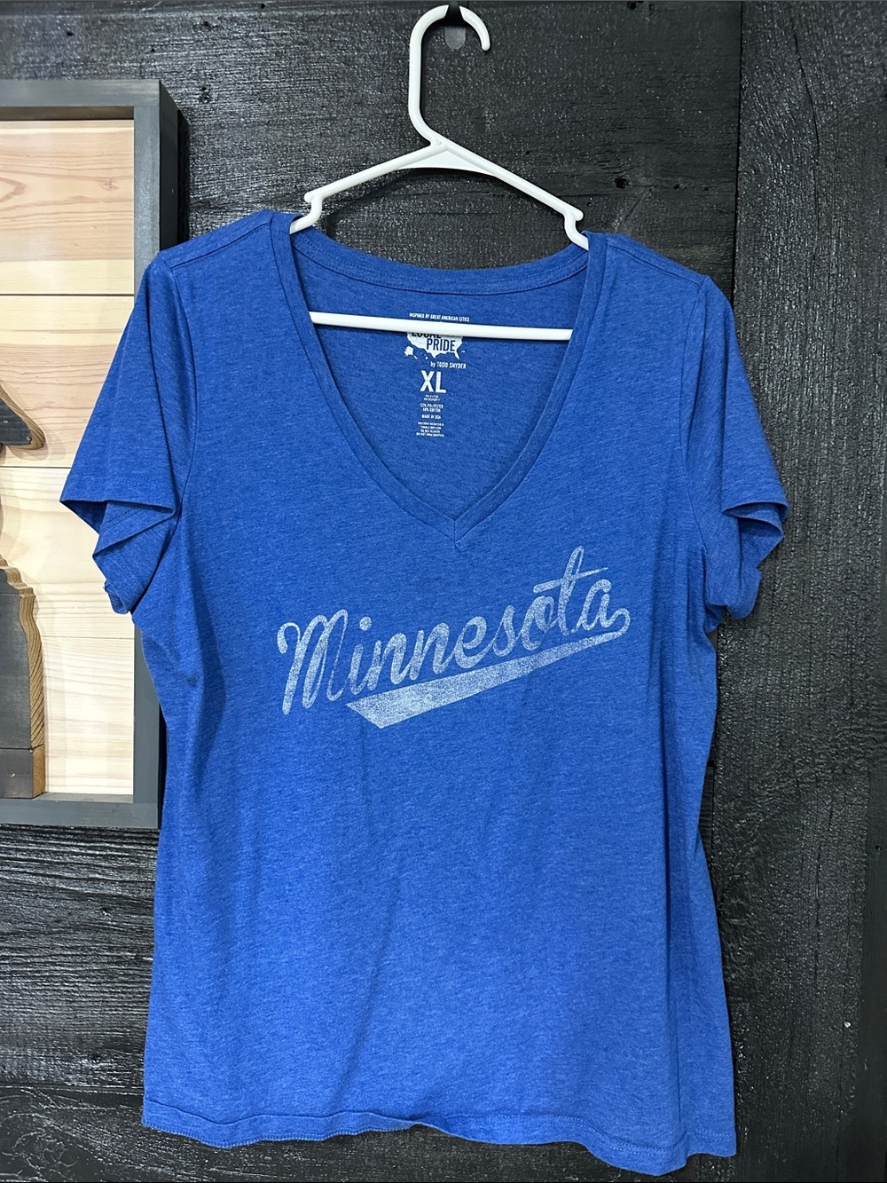 Todd Snyder Blue 'Minnesota' V-Neck Tee